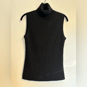 Silk mix Lurex Sleeveless Turtleneck Top Size L